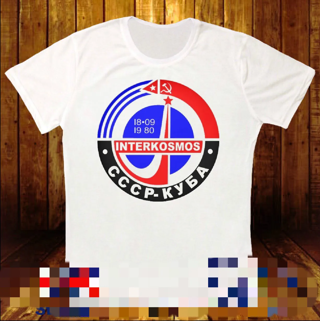 

INTERKOSMOS SOVIET UNION CUBA 80S SPACE PROGRAM USSR SOYUZ RETRO TSHIRT 131 Print Tee Shirt For Male Fashion Classic
