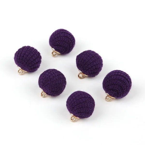Смешанный цвет 10 шт. 13 мм круглый шарик ткань одежда Бисер для одежды отверстие 1,5 мм висячий круг кулон для шитья обувь аксессуары - Цвет: 05 Purple