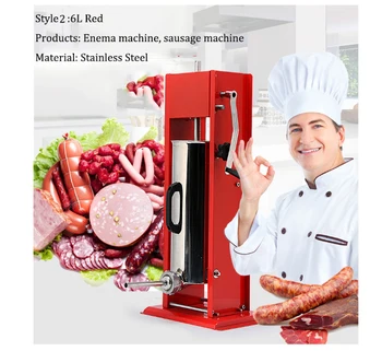 

6L Sausage Stuffer Household Multi-function Meat Grinder Sausage Casing Stainless steel manual Sausage maker Mincer