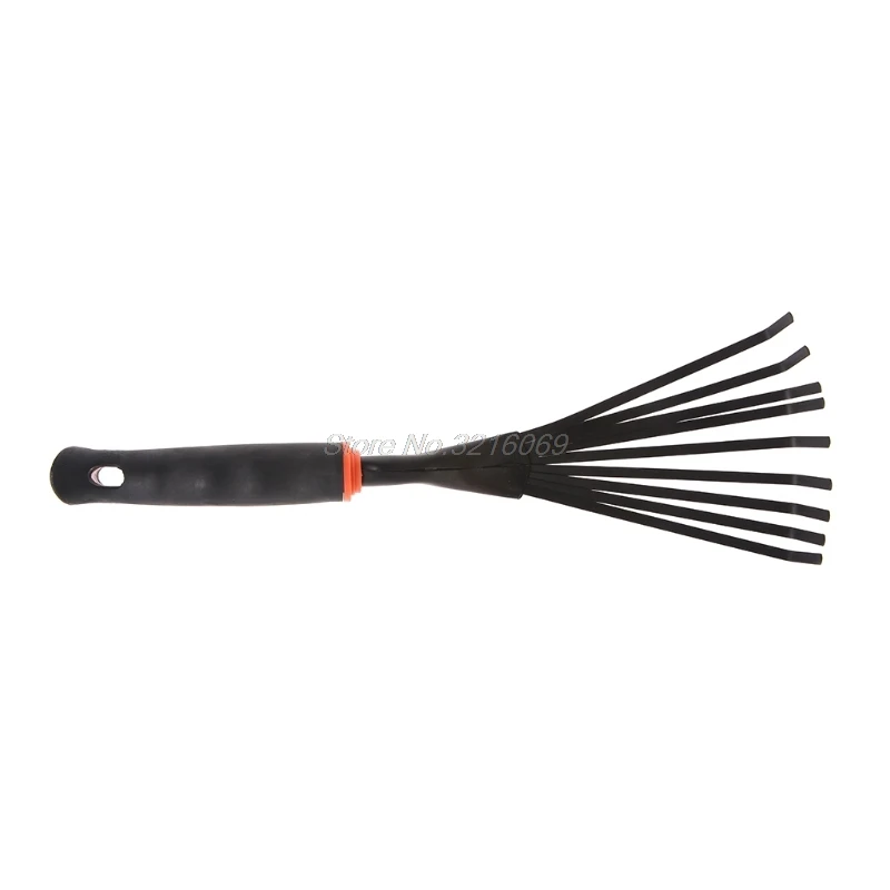 

1Pc Portable Mini 9 teeth Steel Rake For Home Garden Transplanting Tool Aug12 Drop Ship