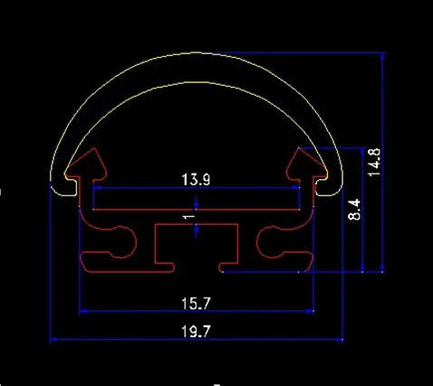 Светодио дный светодиодный круглый радиатор канала корпус небольшой угол для светодио дный светодиодные ленты Экструзии алюминиевый