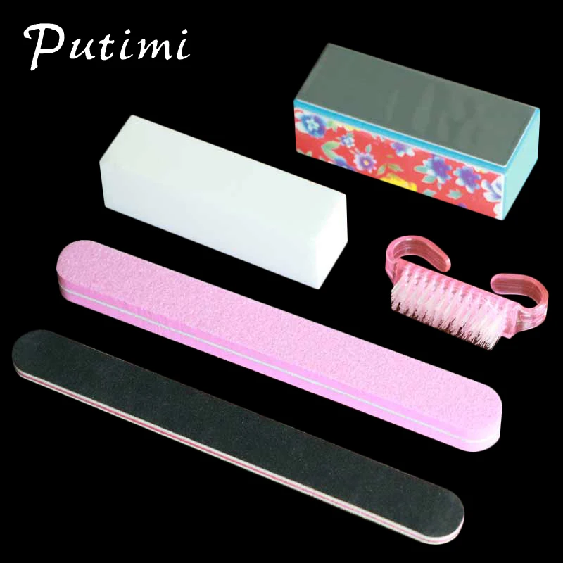 

Putimi 5pcs Acrylic Nail Files Buffing Blocks Brush for Manicure Set Grit Sanding Nail Art Tool Nailfile UV Tools