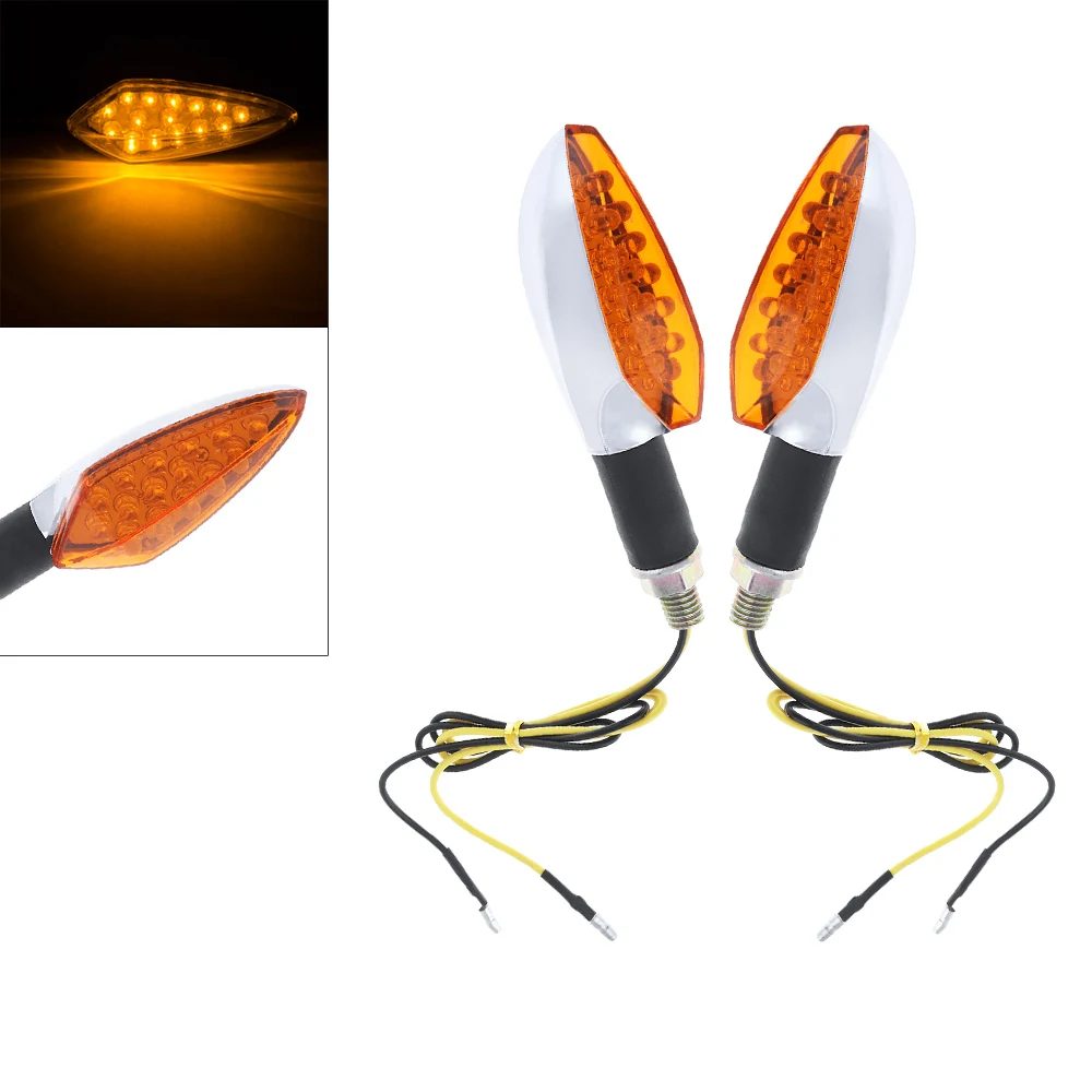 

2pcs 12V Motorcycle Turn Signal Light Yellow Flash LED Energy Saving Turn Signal Light Motorcycle Accessorries for Motorcycle