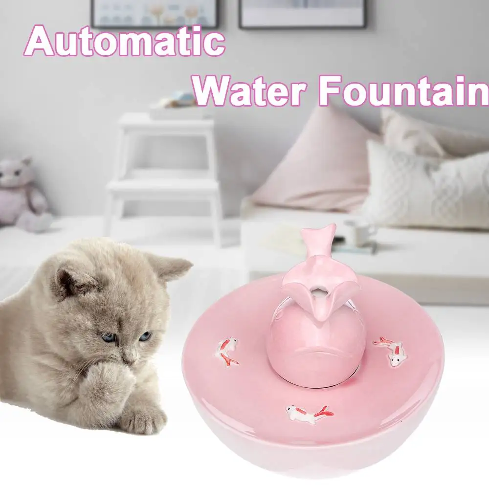 

Automatic Ceramic Pet Cat Water Fountain with Mat Electric Dog Cat Pet Mute Drinker Feeder Bowl Pet Drinking Fountain Dispenser