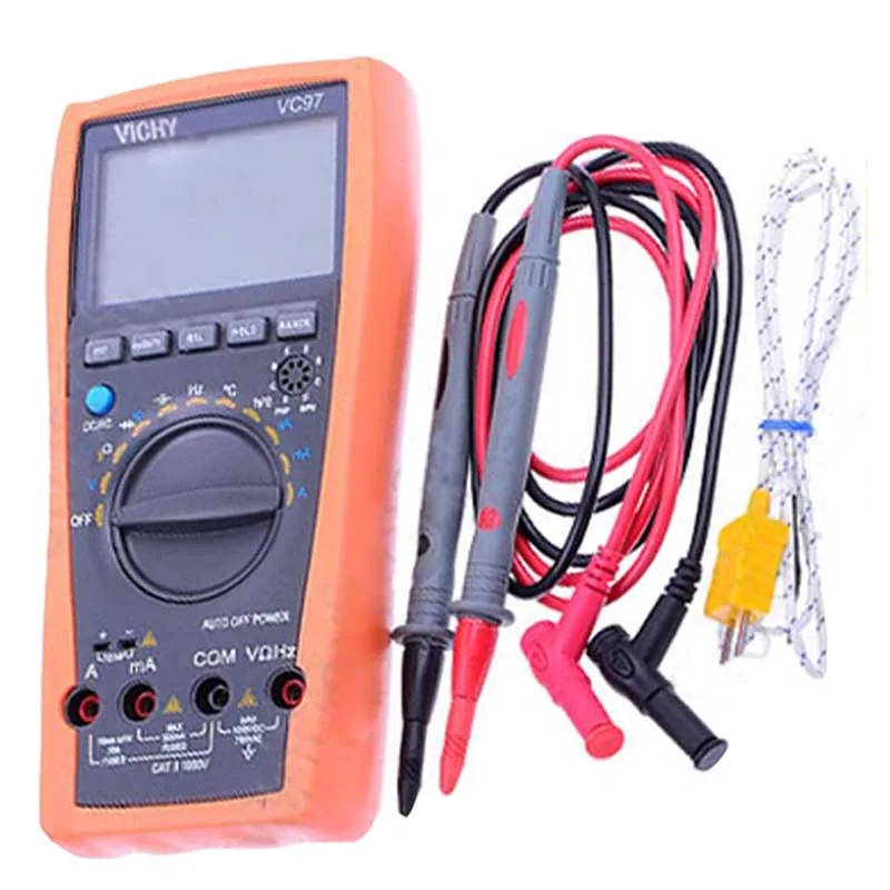 

Autorange Digital multimeter FLUKE True RMS analog bar VC97 31/2 AC DC R C F Temp 3 3/4 Capacitance Frequency Temperature tester