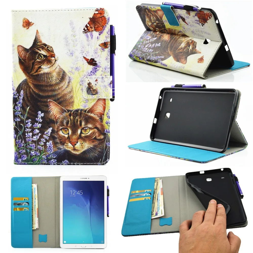 Чехол подставка из мягкого ТПУ и искусственной кожи для Samsung Galaxy Tab E 10. 0 T377 T375|for