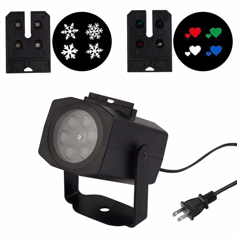 2 Pattern Snowflake Heart-shaped Film Projector Light Christmas Laser Projector Activated Moving Dynamic Decor Lamp 2 Pattern Snowflake Heart-shaped Film Projector Light Christmas Laser Projector Activated Moving Dynamic Decor Lamp