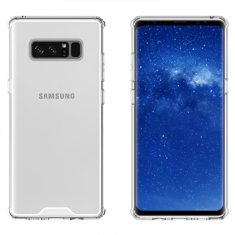 Дизайн Note8 прозрачный кейс на заднюю панель с красочными ТПУ сильная чехол-бампер рамка для samsung Galaxy Note8 самую лучшую защиту