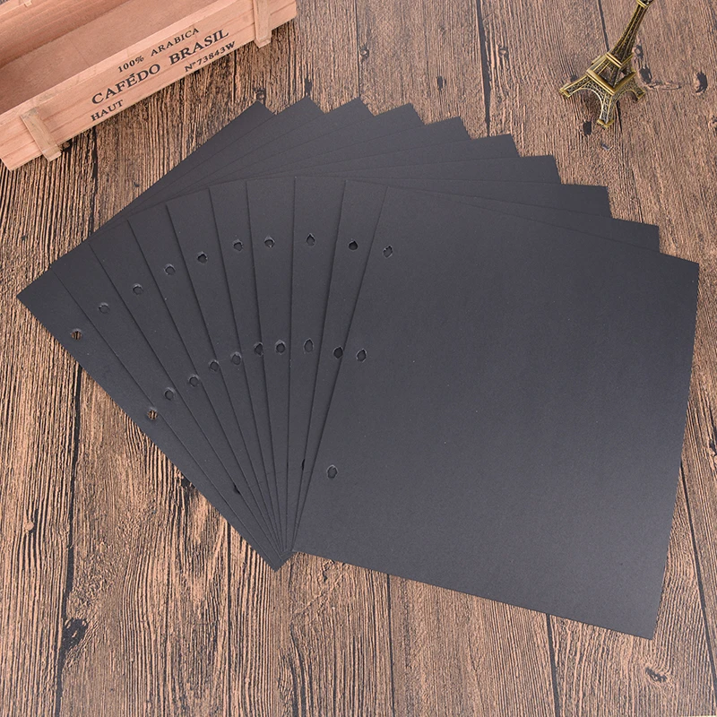 

10 Pcs 26.5 x 26 cm 16 Inch Black Sheets for 16 Inch Kids Children Wooden DIY Handmade Scrapbook Photo Album