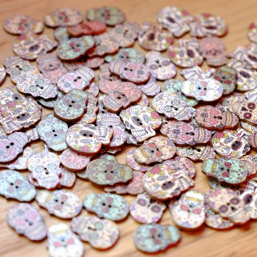 

50pcs/set Skulls Skeleton Sewing Button Punk Rock Perfect for Garment accessories,Embellishments, DIY, Scrapbook crafts, Hats