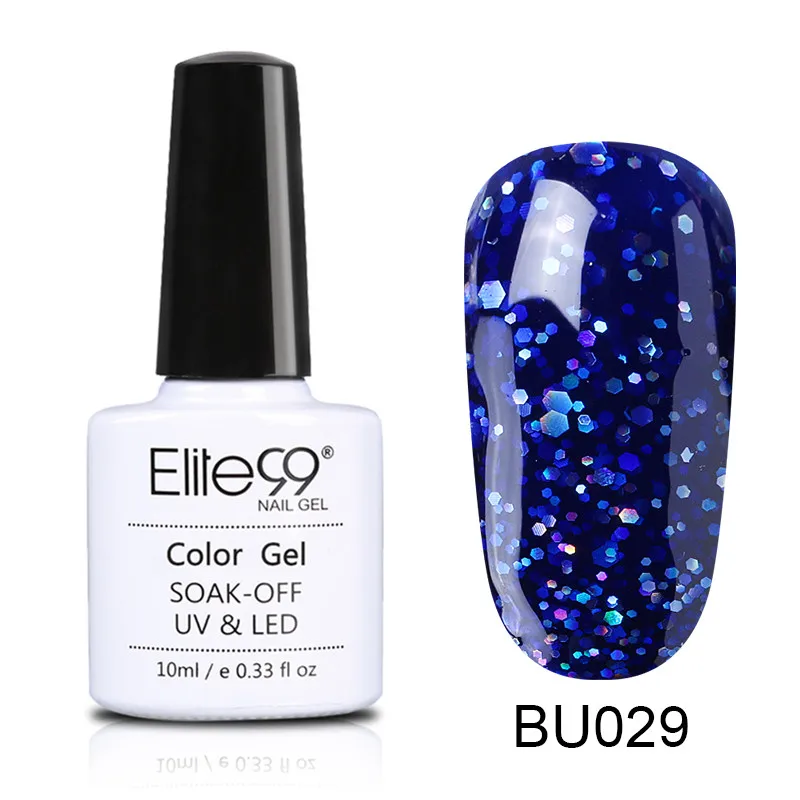 Elite99 10 мл синий цвет серии лак для ногтей длительного действия Гель-лак вылечивается с УФ светодиодный лампа великолепный дизайн ногтей лак для ногтей - Цвет: BU029