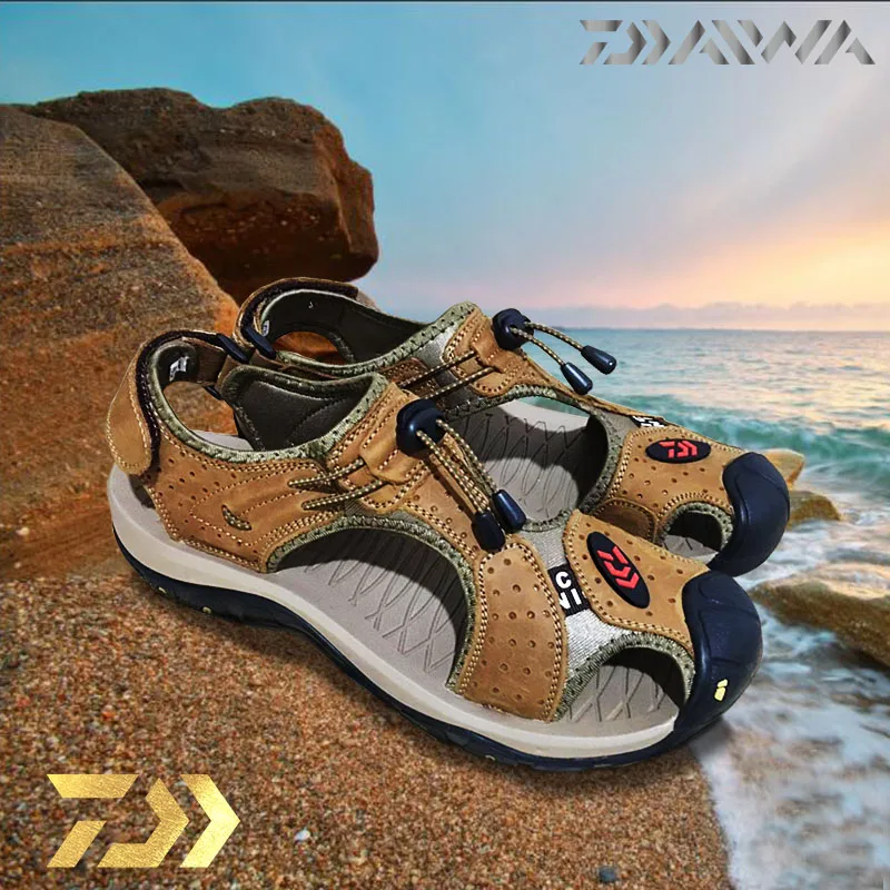 DAWA Fishing Shoes Summer Hiking Climbing Fishing Shoes Outdoor Fishing Sandals Hiking Leather sandals Breathable Water Sandals