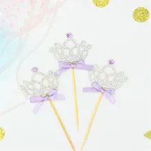 10 шт., блестки для первого дня рождения, Золотой/Серебряный кекс, кекс, принцесса, корона, торт, топперы для детей, для маленьких мальчиков и девочек, вечерние украшения для торта своими руками