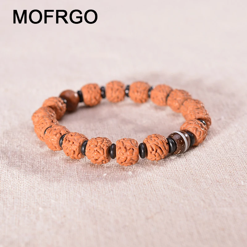 

Natural Rudraksha OM Bead Bracelet Wooden Buddhist Buddha Meditation Prayer Charm Yoga Bracelet Foe Women Men Dropshipping
