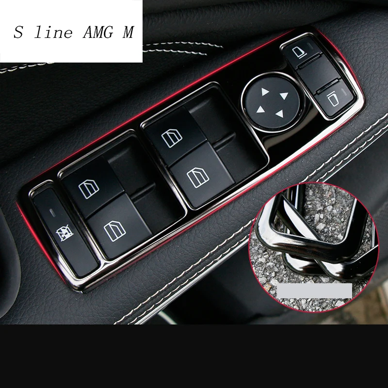 Автомобиль для укладки дверь подлокотник панель Sitcker отделкой авто стекла кнопки для Mercedes Benz CLA GLA класс W117 c117 W176 X156