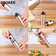 Stainless Steel Oiler Oil Spray Bottle Fuel Injector Sprayer Pot Gravy Boats Kitchen Tools Injection Olive Stocked Spraying BBQ-