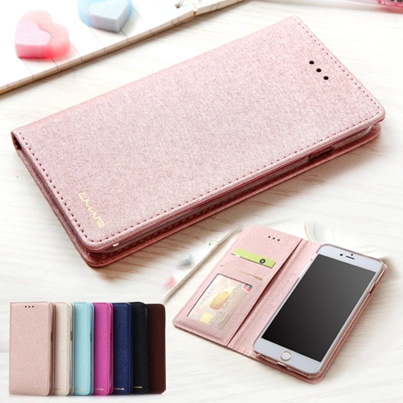 

For Apple iPhone 7 Case Silk Leather & Silicone Flip Cover iPhone 7 Plus Case With Stand Wallet Coque For iPhone7 Plus 7Plus