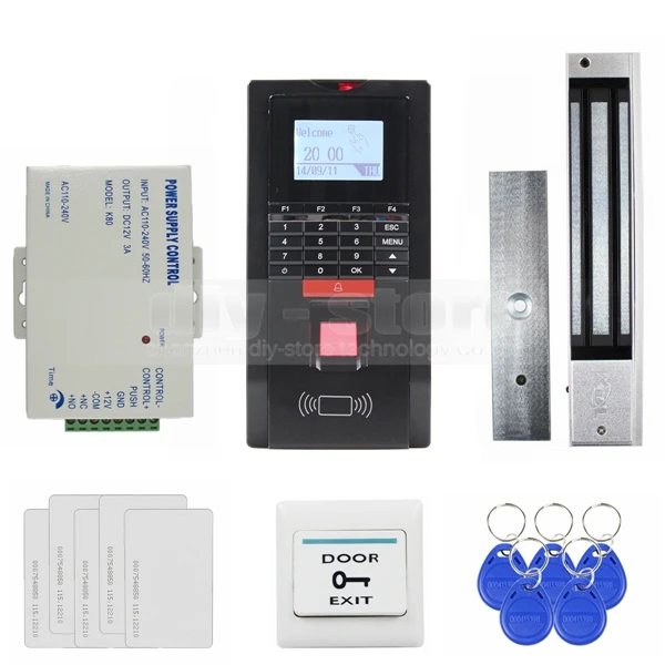 Отпечаток пальца diysecur ID Card Reader 125 кГц RFID Пароль Клавиатура дверной контроль доступа комплект+ блок питания+ 280 кг магнитный замок
