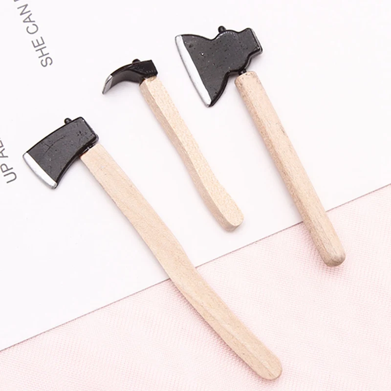 

Miniature 1:12 Toy 3 Pieces Of Tools Axe Hammer Wholesale 3Pcs/lot