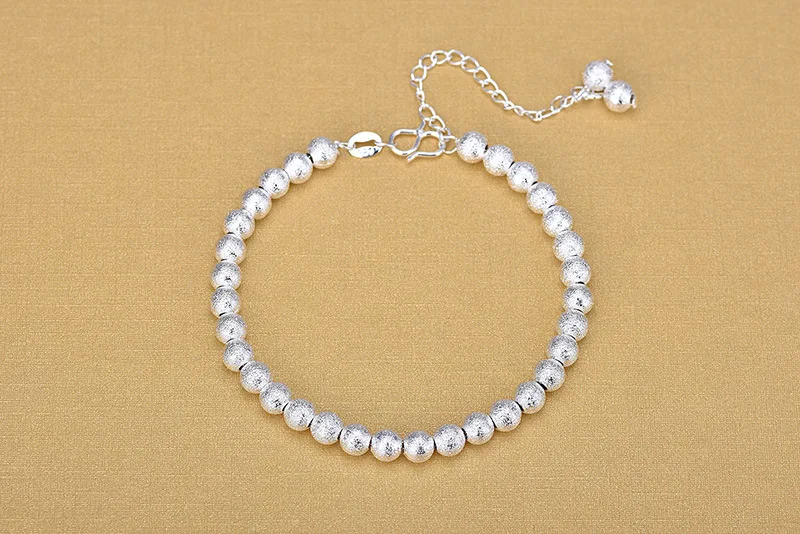 Free Shipping Top Quality Wholesale Silver Matt Beads Bracelets 925 Fashion Bracelets Fine Fashion Bracelet