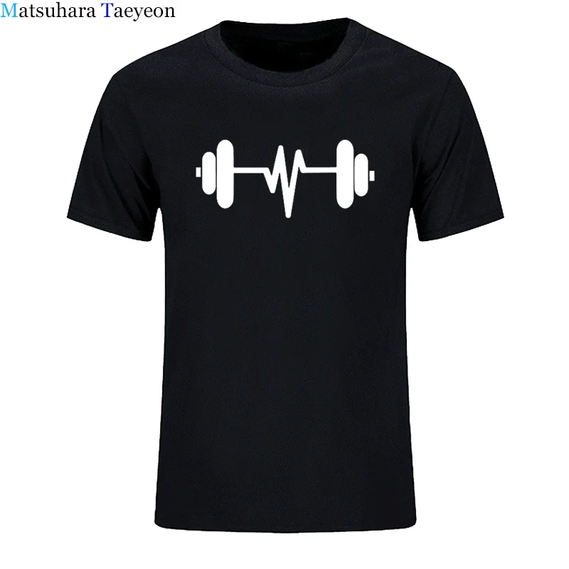 

Fashion Classic Men Round Collar Short Sleeve T-shirt Design T Shirt Tops Tees Weightlifting Barbells Casual clothing