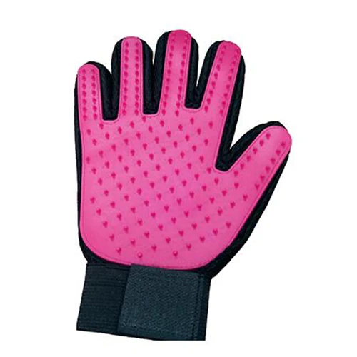 Pink Pmemt собака щетка для домашних животных перчатка Deshedding нежный эффективный уход за питомцами перчатки собака Ванна кошка средства по уходу за домашними животными перчатки гребни для собак - Цвет: Pink