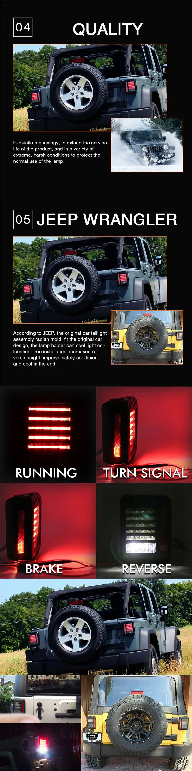 CO светильник евро/США Версия задние фонари 20 Вт светодиодный сигнальный задний фонарь стоп-сигнал обратный резервный стояночный стоп для 07-15 Jeep Wrangler TJ 12V