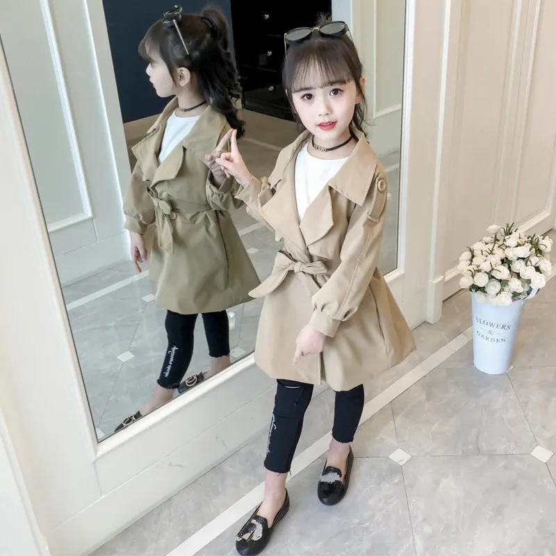 

trench coat menina kids 2019 autumn new outerwear for girls 11 12 years old