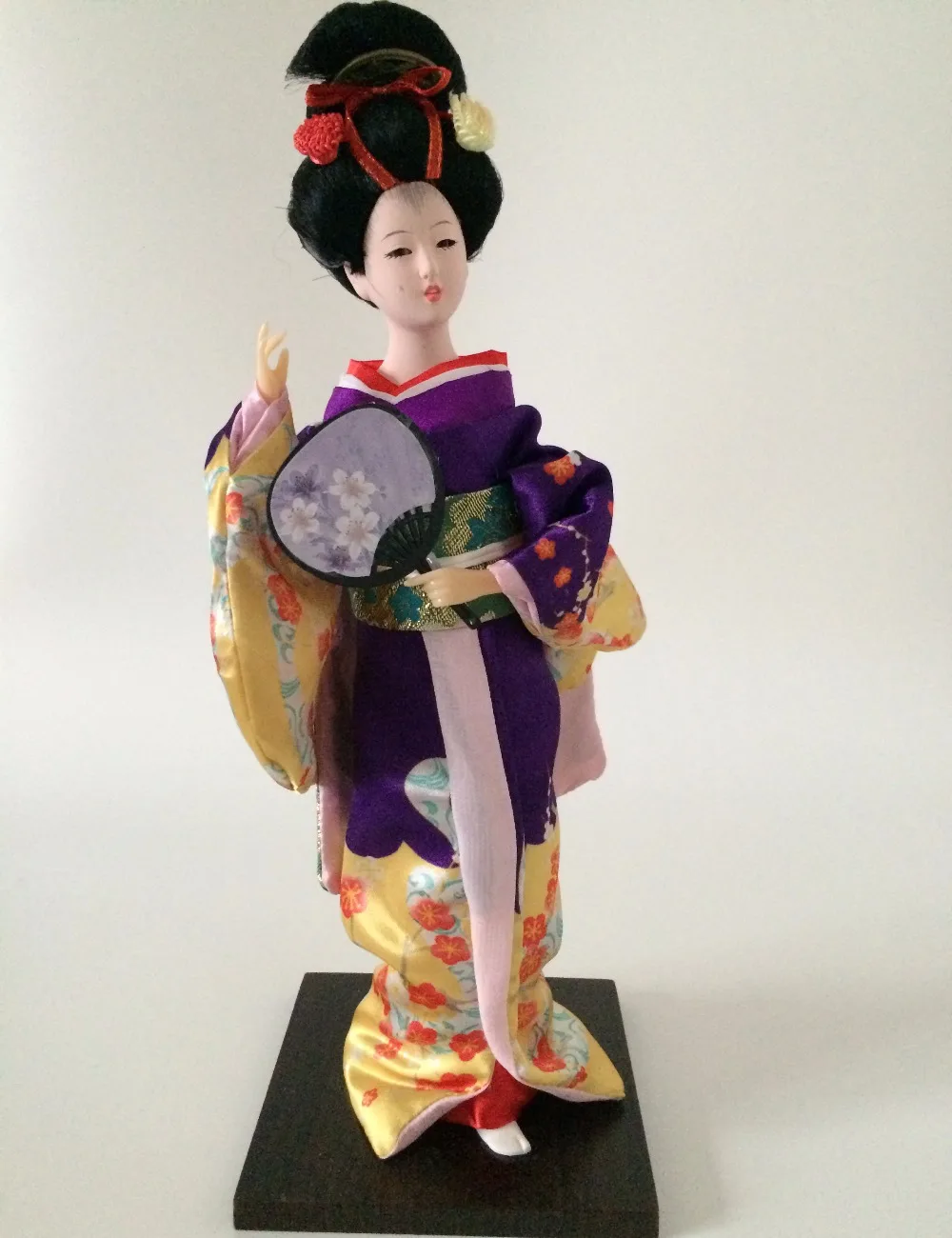 30cm Handmade Fabric Japan Antique Geisha Dolls Miniature Figurines Craft Colorful Decorative