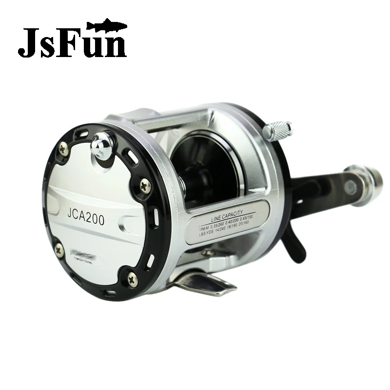 JSFUN Power Baitcasting reel 12+1 Ball Bearing Fishing reel 200 300 400 500 Series Drum reel