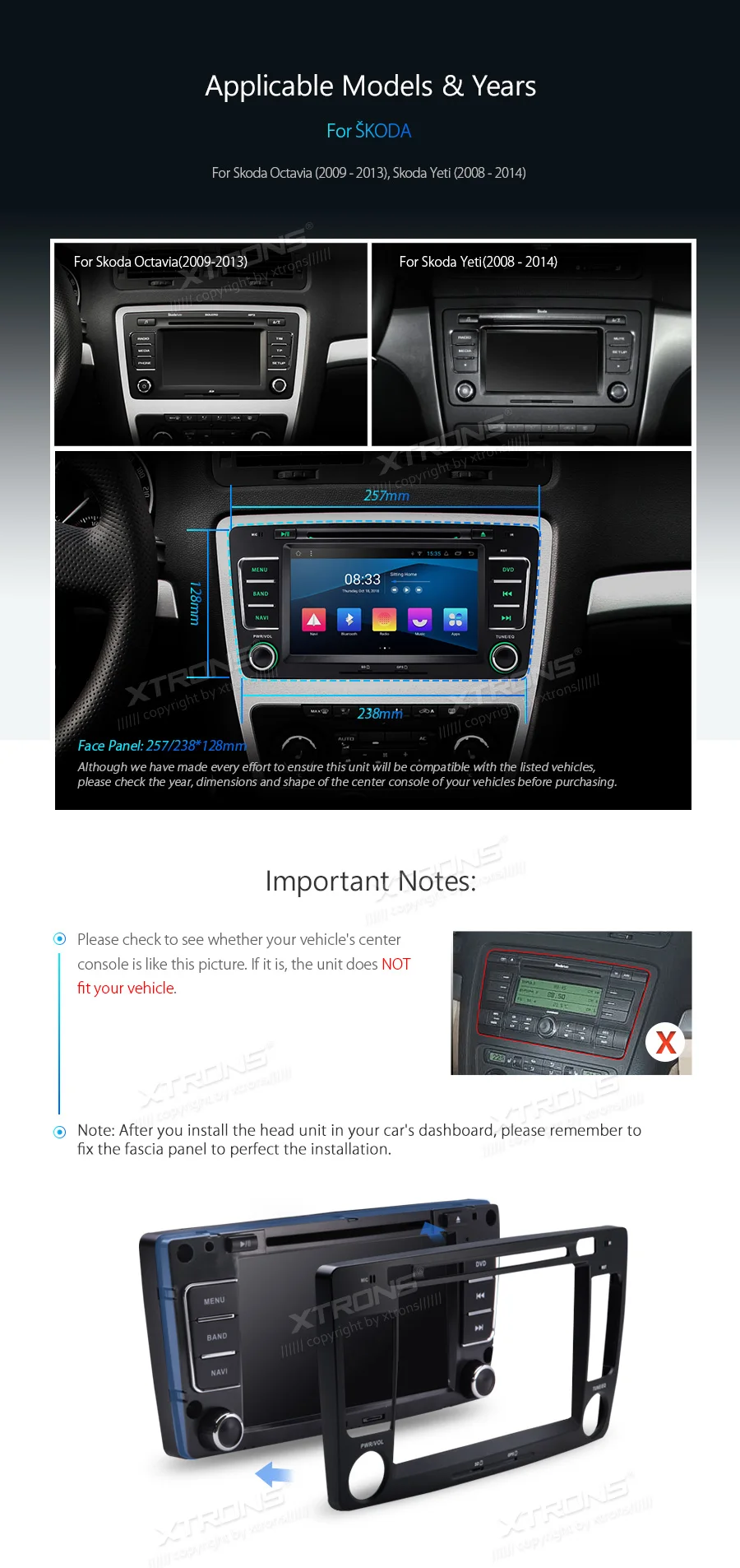 Clearance 7" Android 8.1 OS Car DVD Multimedia GPS Radio for Skoda Octavia 2009-2013 & Yeti 2008-2014 with Split Screen Function Support 3