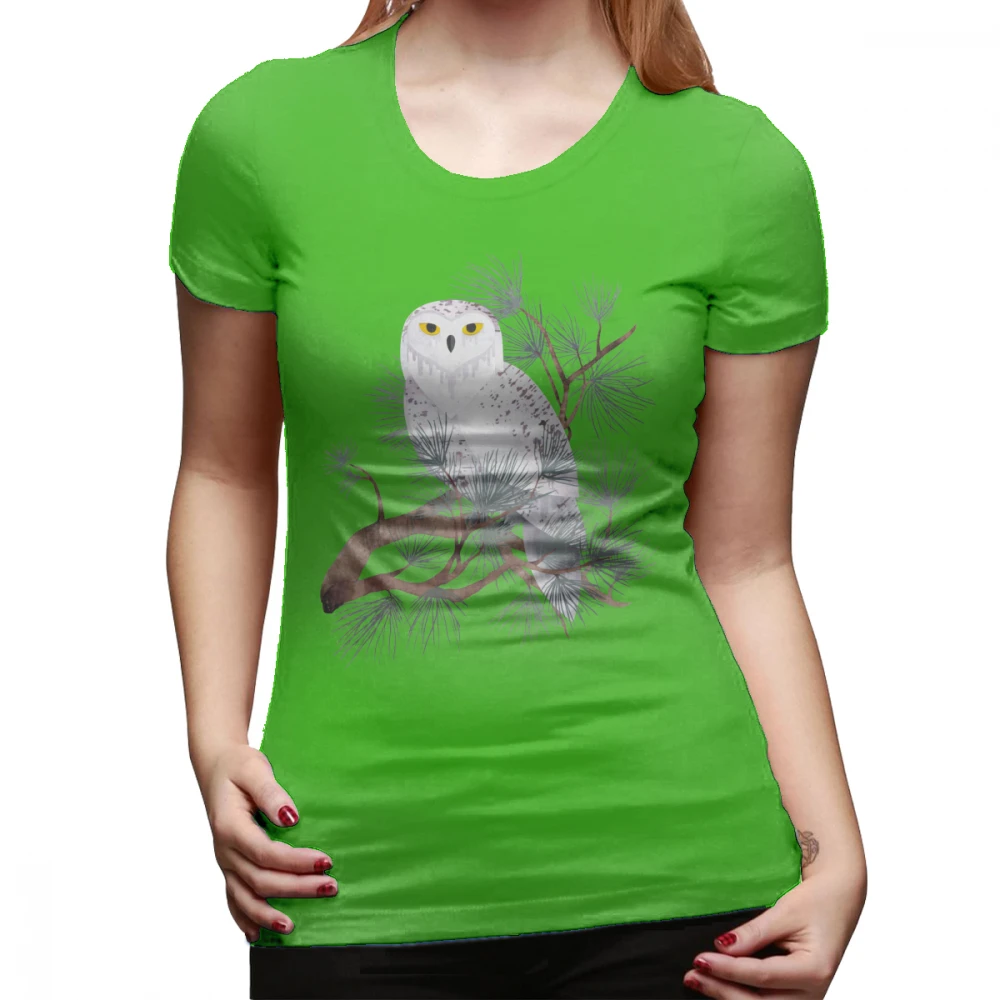 Футболка с совой Снежная Футболка XL графическая женская футболка уличная одежда забавная серая хлопковая женская футболка с круглым вырезом и коротким рукавом - Цвет: Зеленый