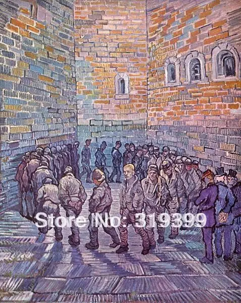 

Vincent Van Gogh Oil Painting reproduction,The Round of the Prisoners 1890 by vincent van gogh,100% handmade,Free DHL Shipping