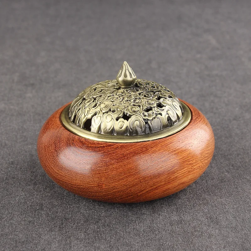 1 Piece Red Pears Wood Incense Box Ware Coil Incense Holder Tower Incense Burner Incense Censer
