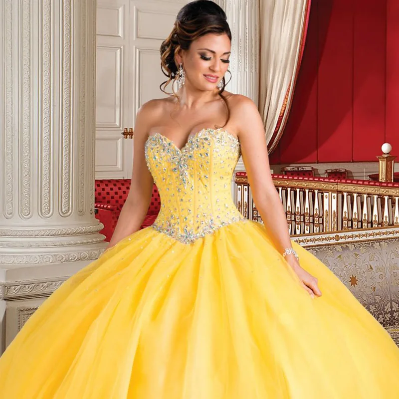 yellow sweet sixteen dresses