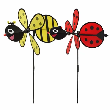 

Bumble Bee / Ladybug Windmill Whirligig Wind Spinner Home Yard Garden Decor