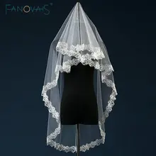 Реальные фотографии слоновая кость белый короткие блестки аппликация фата однослойный тюль высокое качество короткая свадебная фата