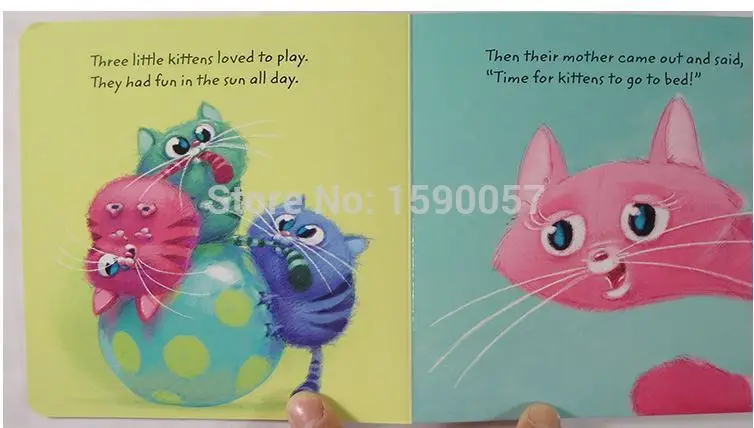 

Free shipping Do not want to sleep kitten baby nursery original story books in English cardboard picture books