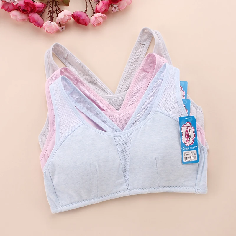 Young girl bra 100% cotton thin summer comfortable soft wire shaping underwear 6006