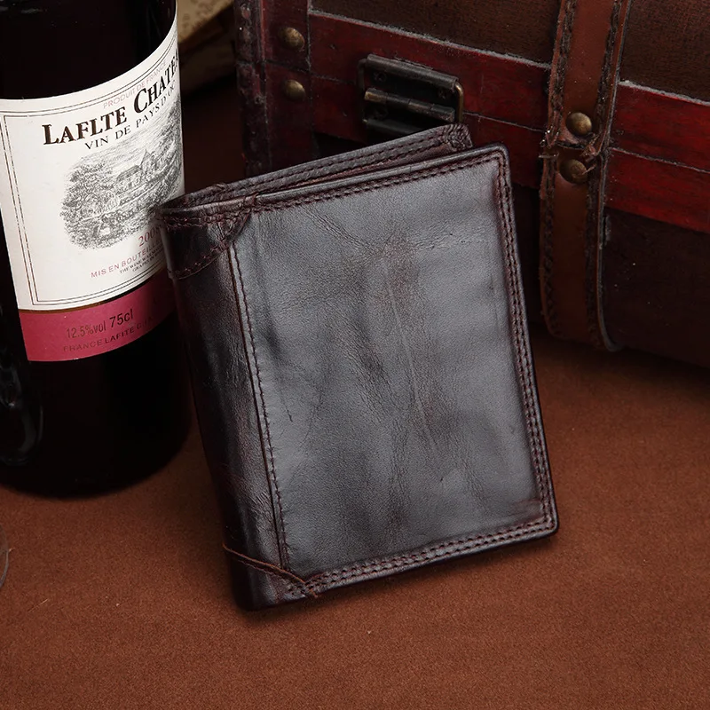 

Horse Cowhide men Wallet Short Coin Purse Small Retro Purse Brand High Quality Retro Designer Purse for men Wallets