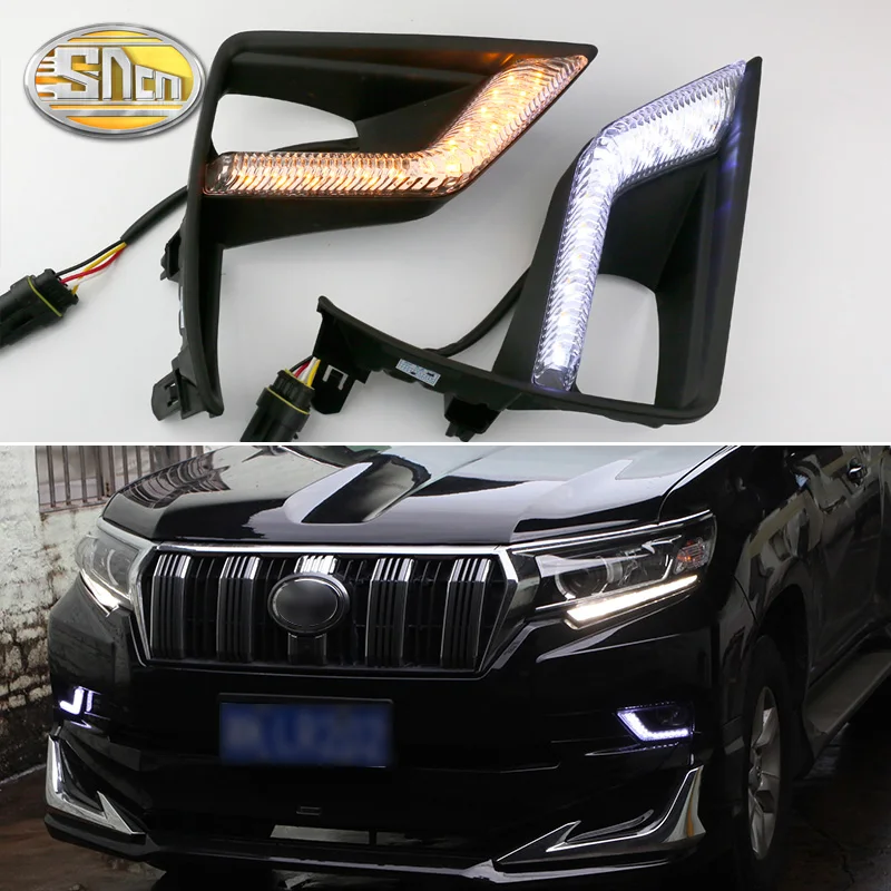 SNCN 2PCS LED Daytime Running Light For Toyota Land Cruiser Prado 2018 Car Accessories Waterproof 12V DRL Fog Lamp Decoration SNCN 2PCS LED Daytime Running Light For Toyota Land Cruiser Prado 2018 Car Accessories Waterproof 12V DRL Fog Lamp Decoration
