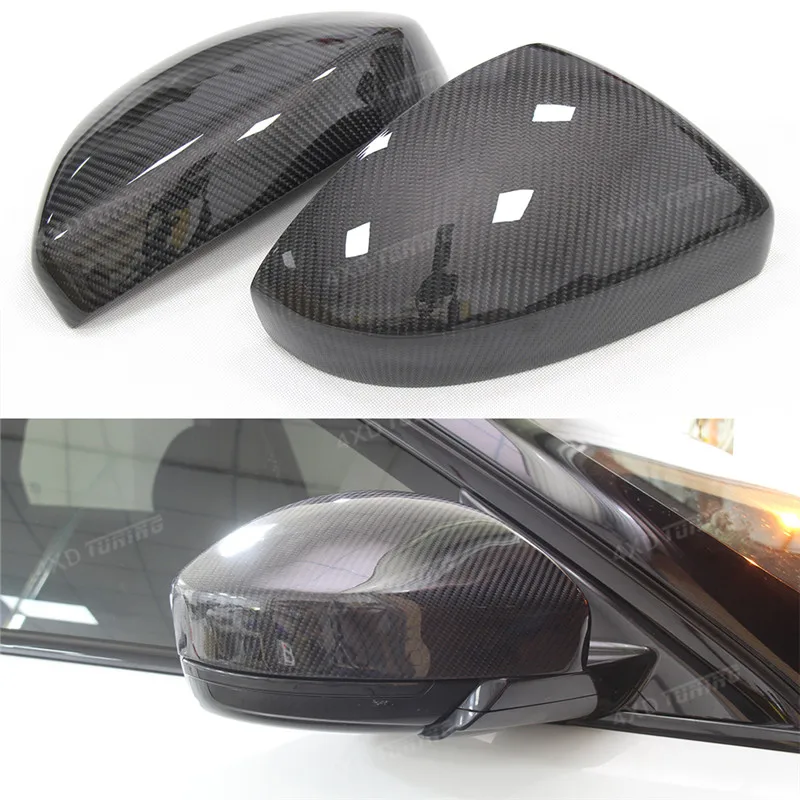 

For Land Rover Range Rover Evoque Carbon Fiber Mirror Cover Rear View Side Mirror Replacement&Add On Style Gloss Black 2012 - UP