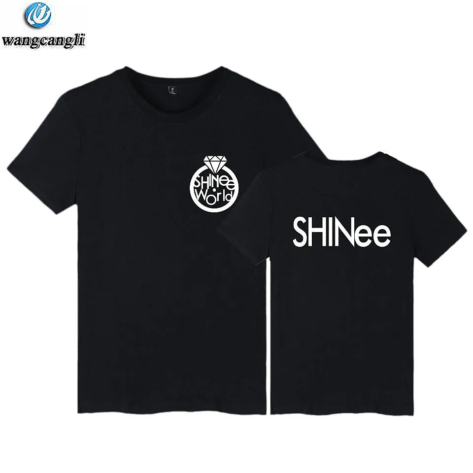 Короткая футболка SHINee Kpop для женщин/мужчин футболки женщин поклонников K-pop