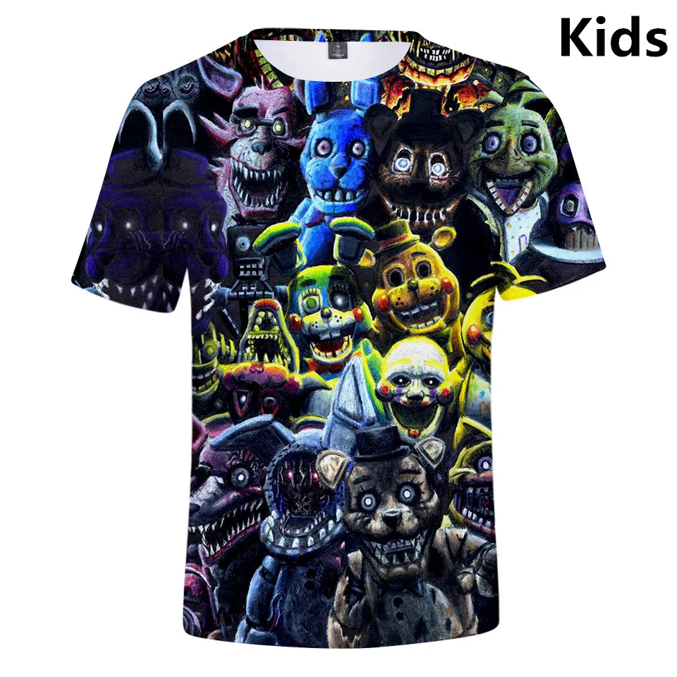 

2 To 12 Years Five Nights At Freddys FNaF Clothing Children Kids Boys Girl Short Sleeve tshirt T Shirt Outerwear Child T-shirt