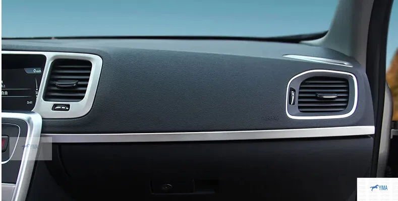 

Fashion Interior For Volvo S60 S60L V60 Stainless Steel Dedicated Center Console Trim Protector 4 pcs / set