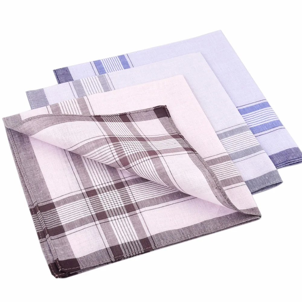 ciciTree 6pcs/set New Multicolor Square Stripe 100% Cotton Handkerchiefs 38*38cm Men Classic Patter
