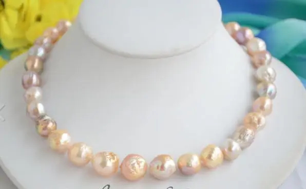 

charming 12-13mm natural south seas multicolor kasumi pearl necklace 18inch