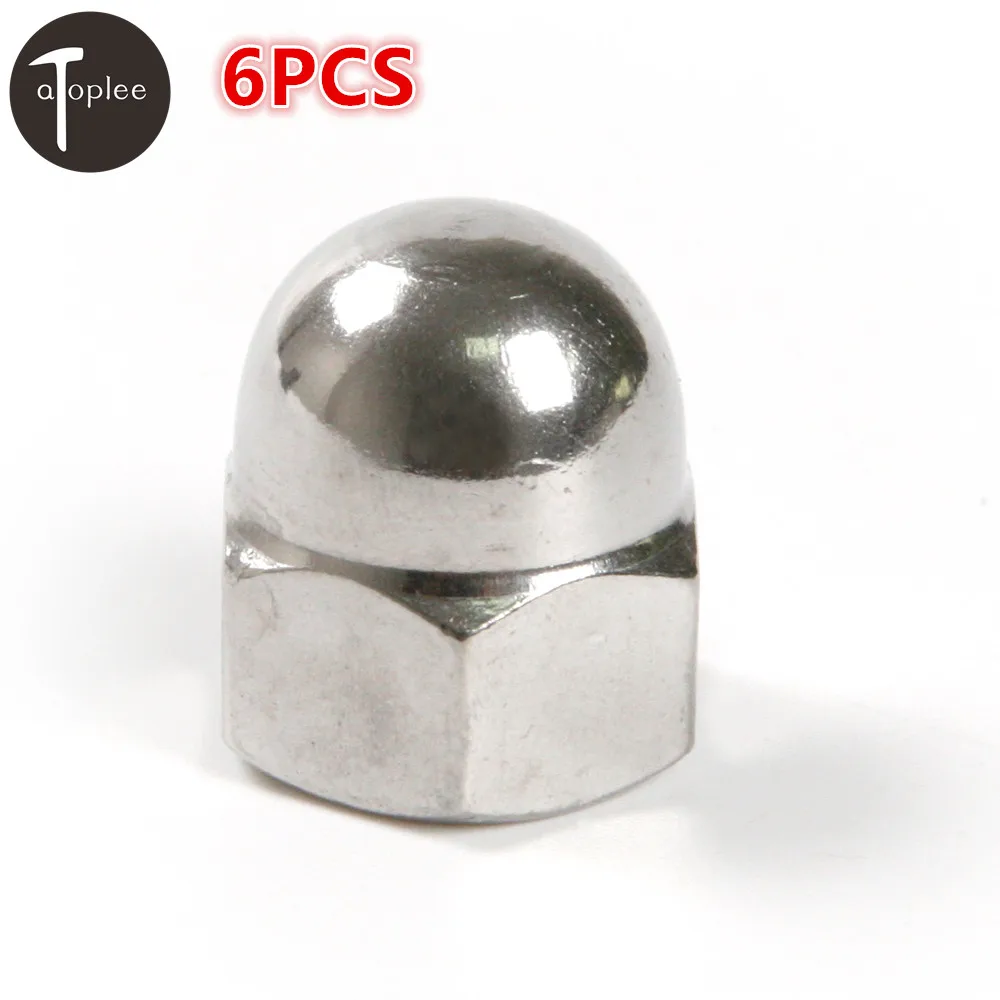 6PCS M8 M10 M12 304 Stainless Steel Dome Cover Nuts Hex Head Metric