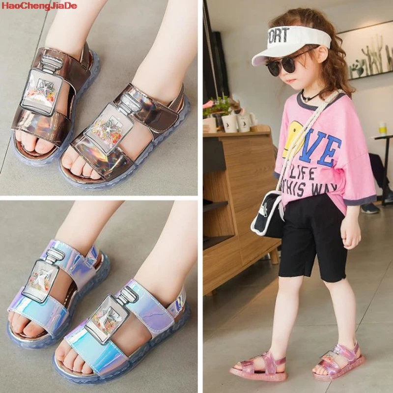 

Mini Melissa2019 New Girl Sandals Jelly Sandals Children's Beach Shoes Lovely flowers Girl Shoes Minnie Melissa Shoes