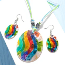 Jewelry-Set Necklace Chokers MINHIN Pendant Party Love Shell Rope-Chain Colorful